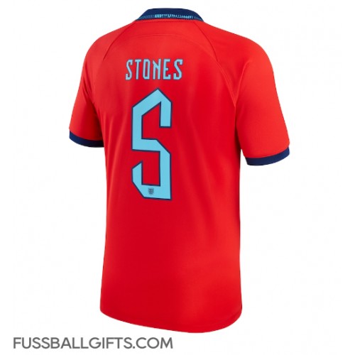 England John Stones #5 Fußballbekleidung Auswärtstrikot WM 2022 Kurzarm
